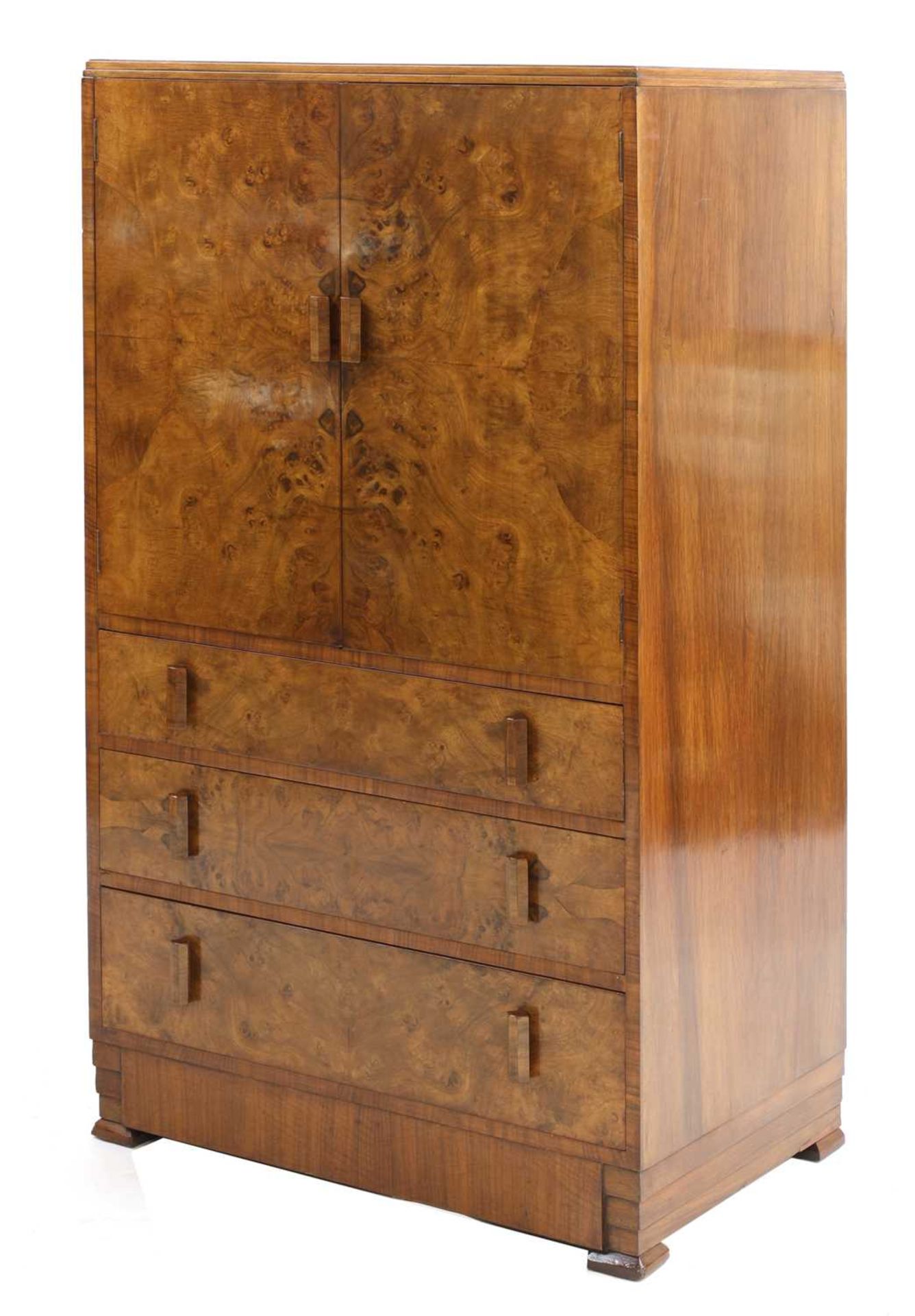 An Art Deco burr walnut dressing cabinet, - Bild 3 aus 4