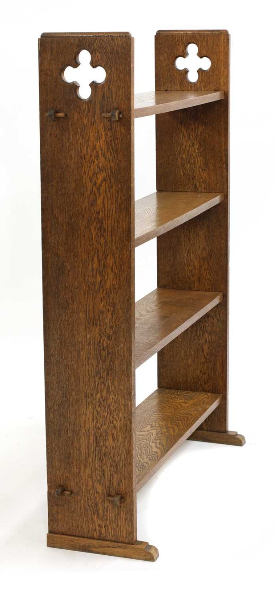 An Arts and Crafts four-tier open bookshelf,