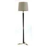 An Italian wood and brass standard lamp,