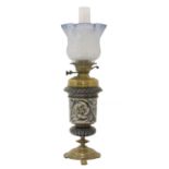 A Doulton Lambeth Hink's patent oil lamp,