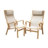 A pair of bentwood lounge chairs,