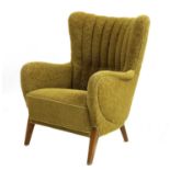 A Danish high back lounge chair,