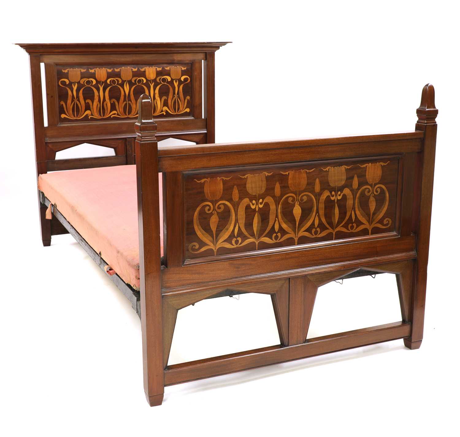 A mahogany inlaid bed, - Image 2 of 2