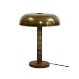 A Swedish brass table lamp,