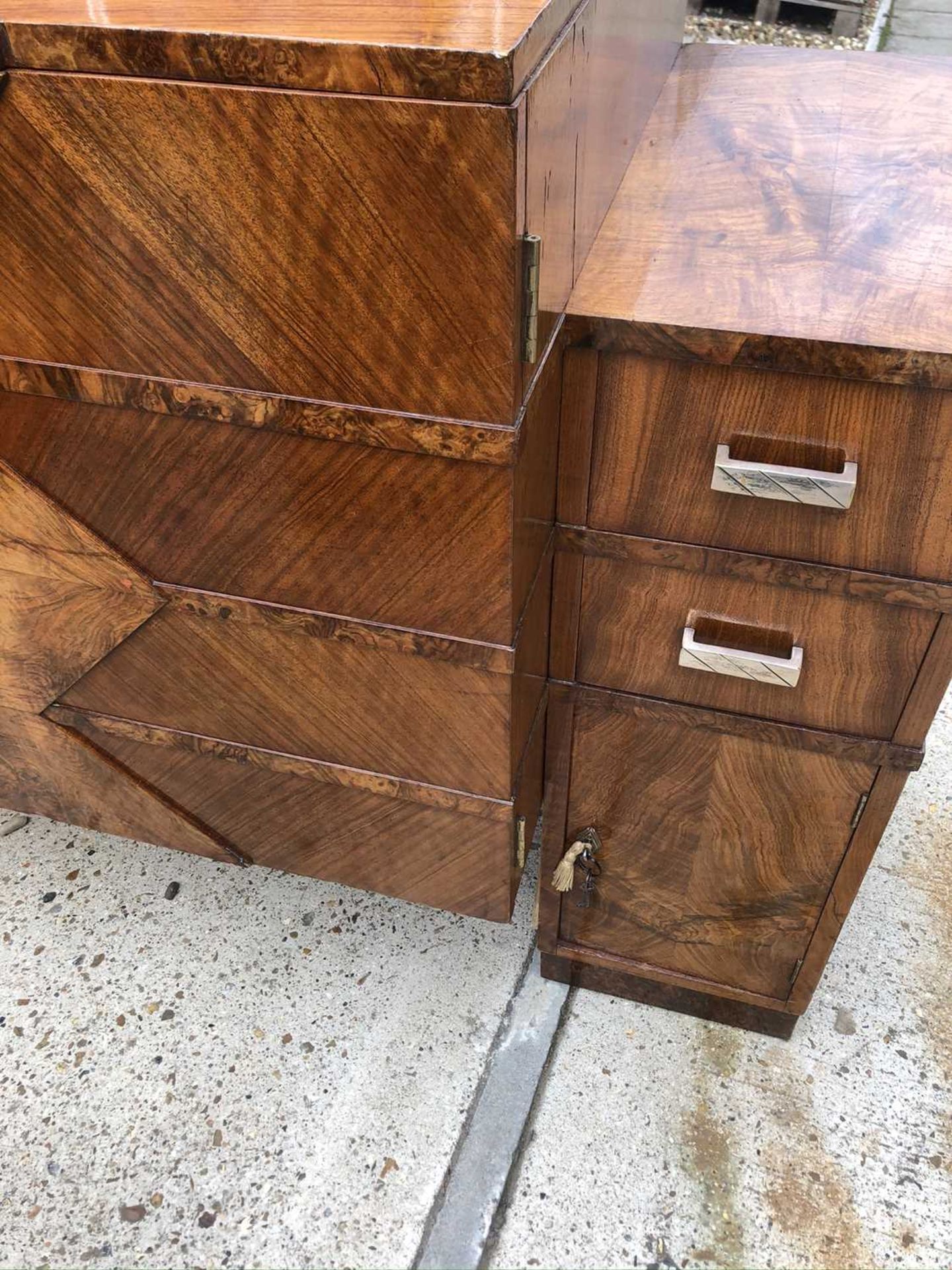 An Art Deco burr walnut sideboard, - Bild 9 aus 9