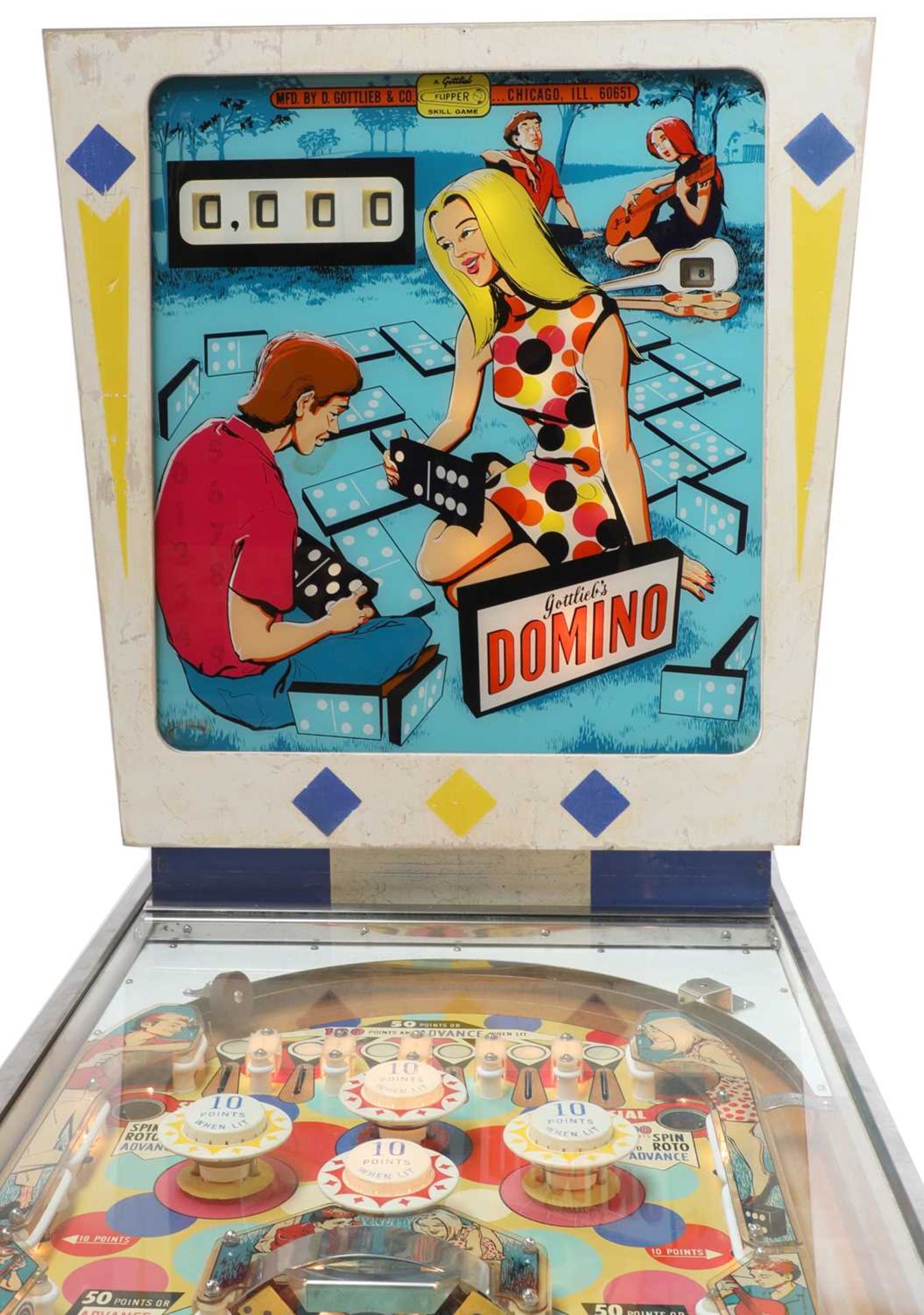 A Gottlieb's 'Domino' pinball machine, - Bild 3 aus 8