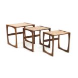 A nest of three G Plan teak tables,