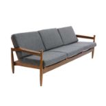 An Afromosia three-seater settee,