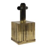 A brass fluted table lamp,