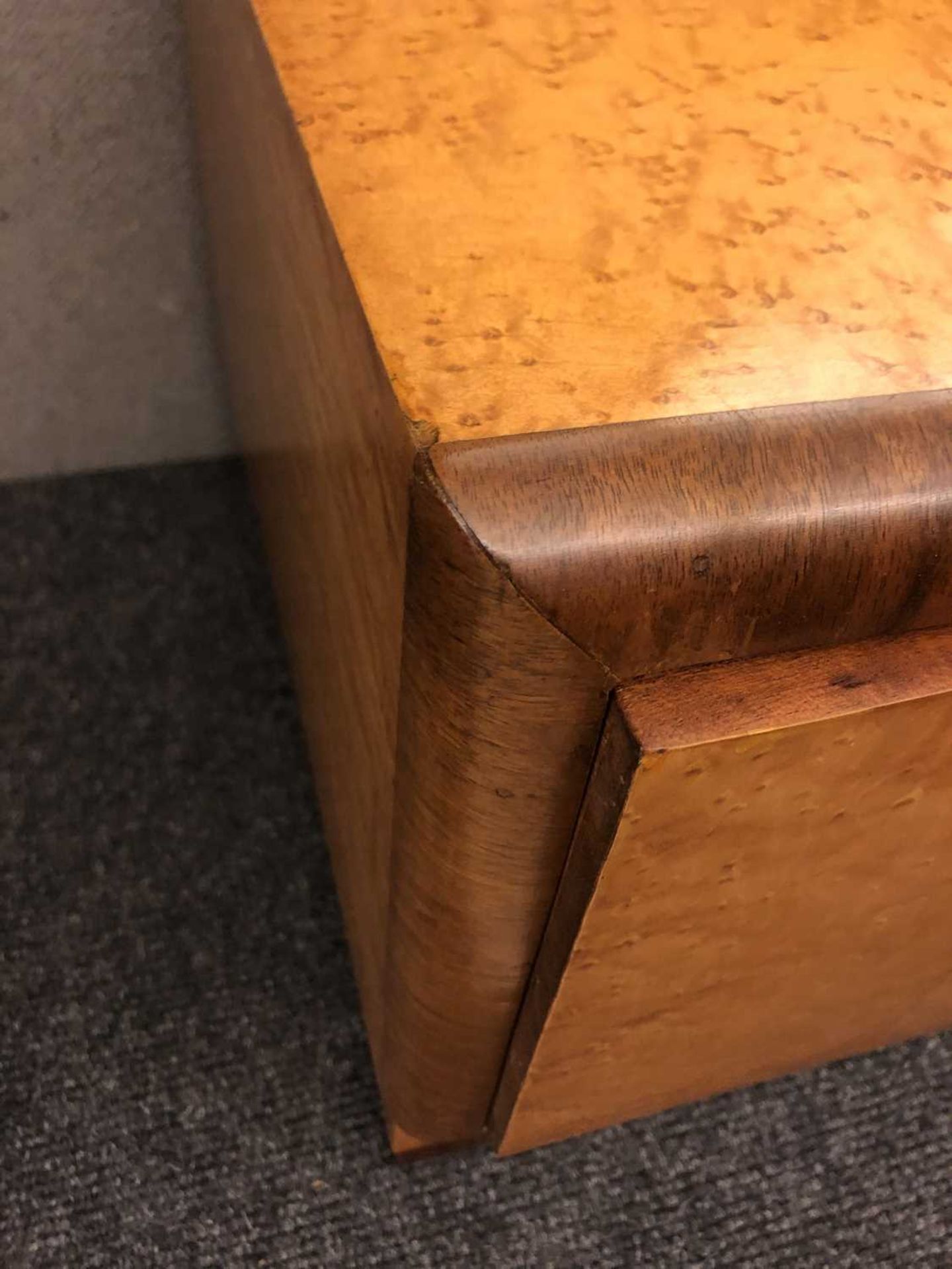 An Art Deco bird's-eye maple and walnut dressing table, - Image 3 of 7