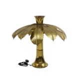 An Italian brass palm tree table light,