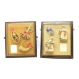 Four framed corn doll displays