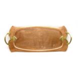 A WMF copper and brass twin handled tray,