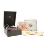 HMV wind up record player,