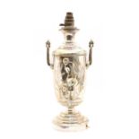 An Art Nouveau silver plated table lamp,