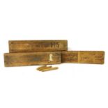 Three wooden cigar moulds,