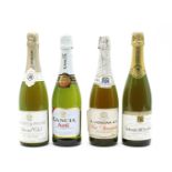 Assorted Champagne and Sparking Wine: Oudinot, NV Champagne, one bottle and 7 of Sparkling Wine