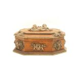A continental oak jewellery casket,