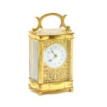 A French brass carriage clock,