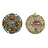 A Chinese silver gilt enamel 'Year of the Rat' zodiac pendant,