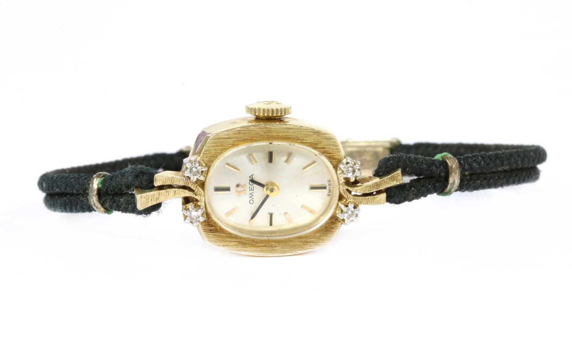 An American gold Omega diamond set cocktail watch, c.1960,