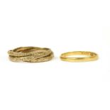 A 22ct gold D section wedding ring,