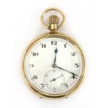 A 9ct gold Rotherham & Sons top wind open-faced pocket watch,