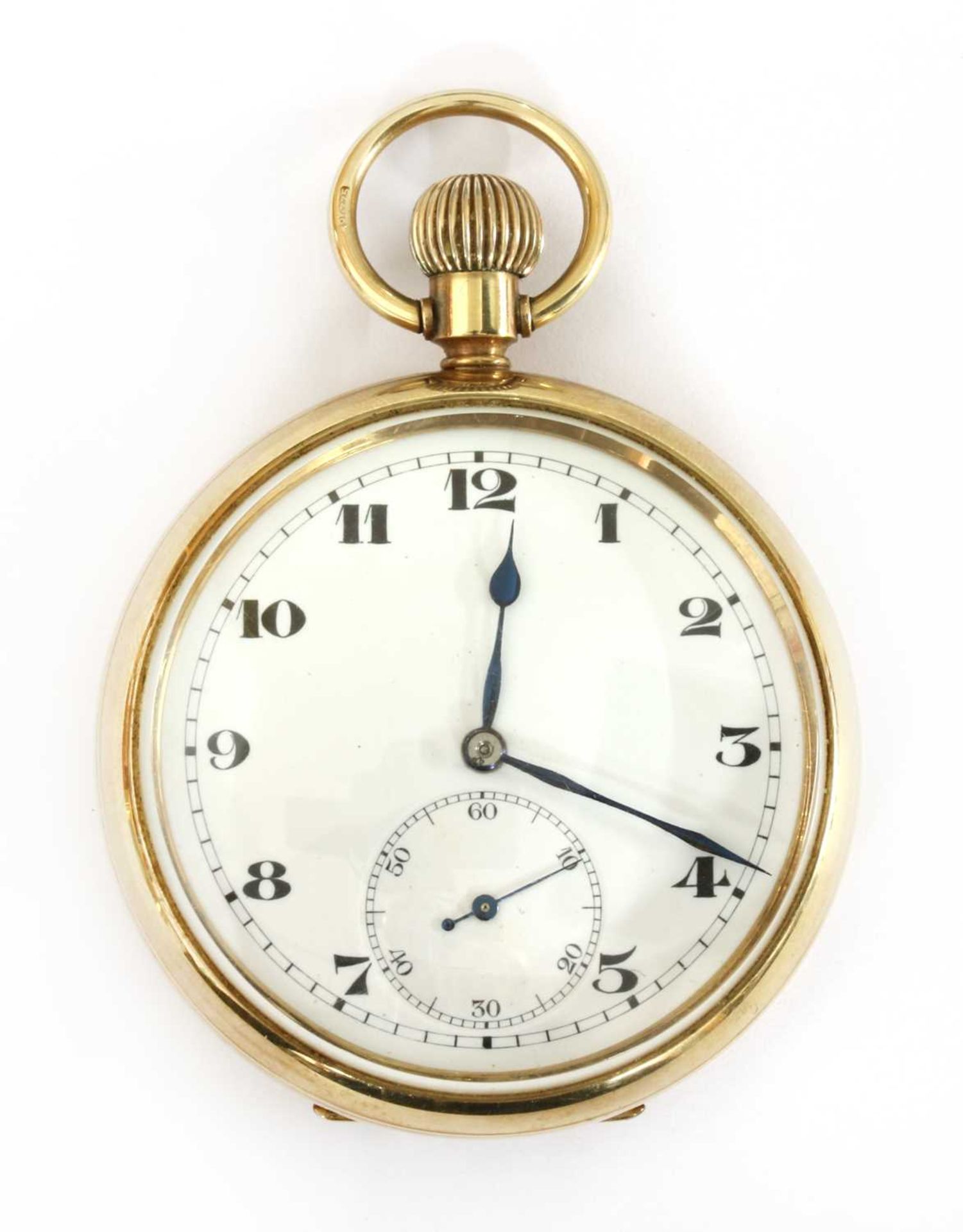 A 9ct gold Rotherham & Sons top wind open-faced pocket watch,