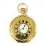 An 18ct gold side wind half hunter pocket watch,