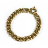 A gold hollow curb bracelet,