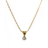 An 18ct gold diamond pendant, by Fred E Ullmann,