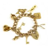 A 9ct gold charm bracelet,