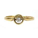 An 18ct gold single stone diamond ring, c.1920,