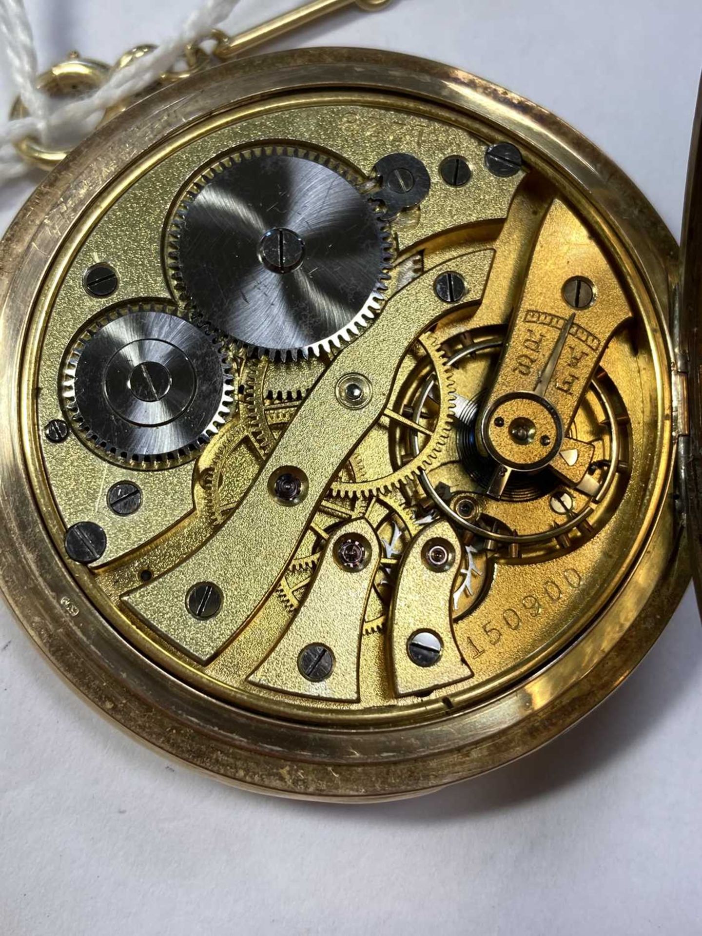 A gold side wind hunter pocket watch, - Bild 3 aus 5