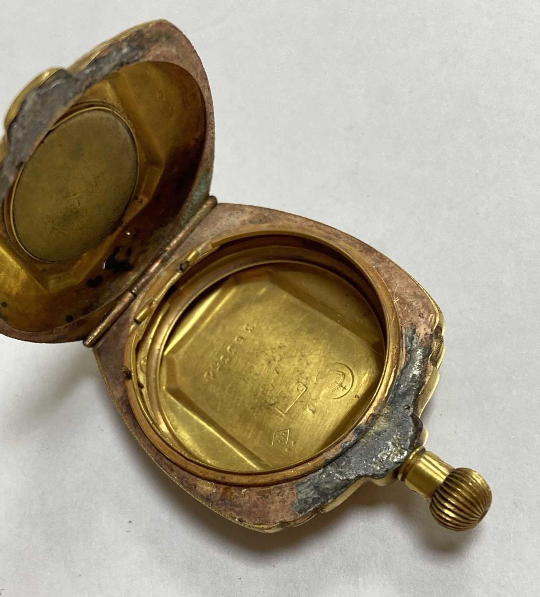 A gold scent bottle form fob watch case, - Bild 4 aus 5