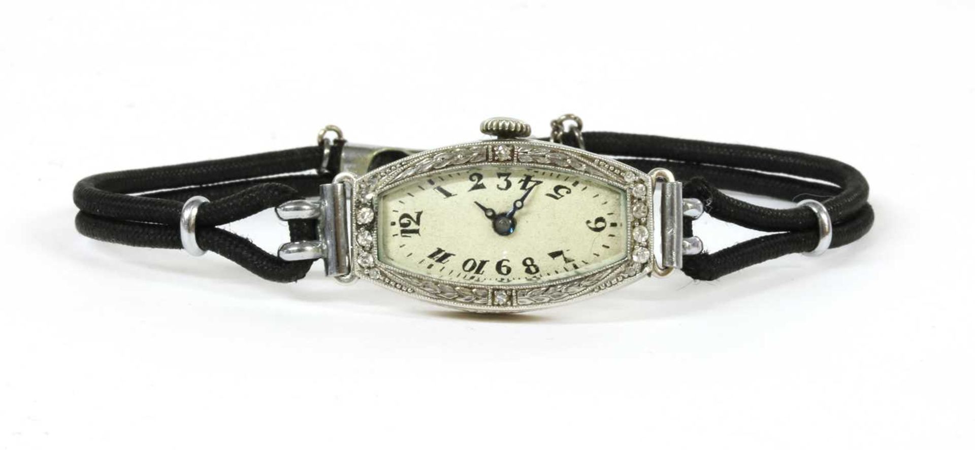 A ladies' Art Deco diamond set cocktail watch,