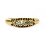 An 18ct gold five stone diamond ring,