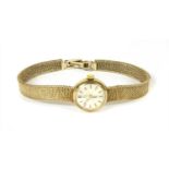 A ladies' 9ct gold Omega mechanical bracelet watch,