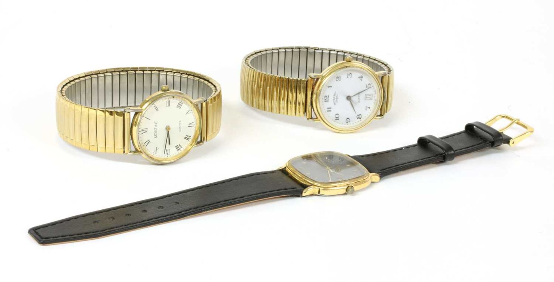 A gentlemen's gold plated Longines 'Les Grandes Classiques' quartz strap watch, - Bild 2 aus 2