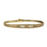 A 9ct three colour gold bracelet,