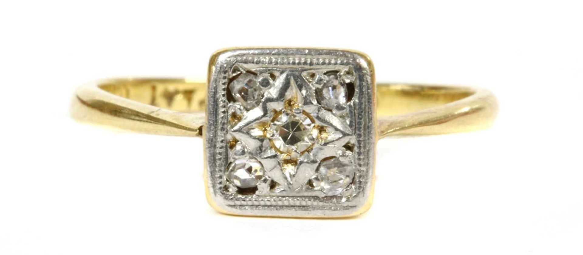 A gold diamond cluster ring,