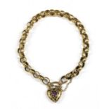 A gold belcher link bracelet,