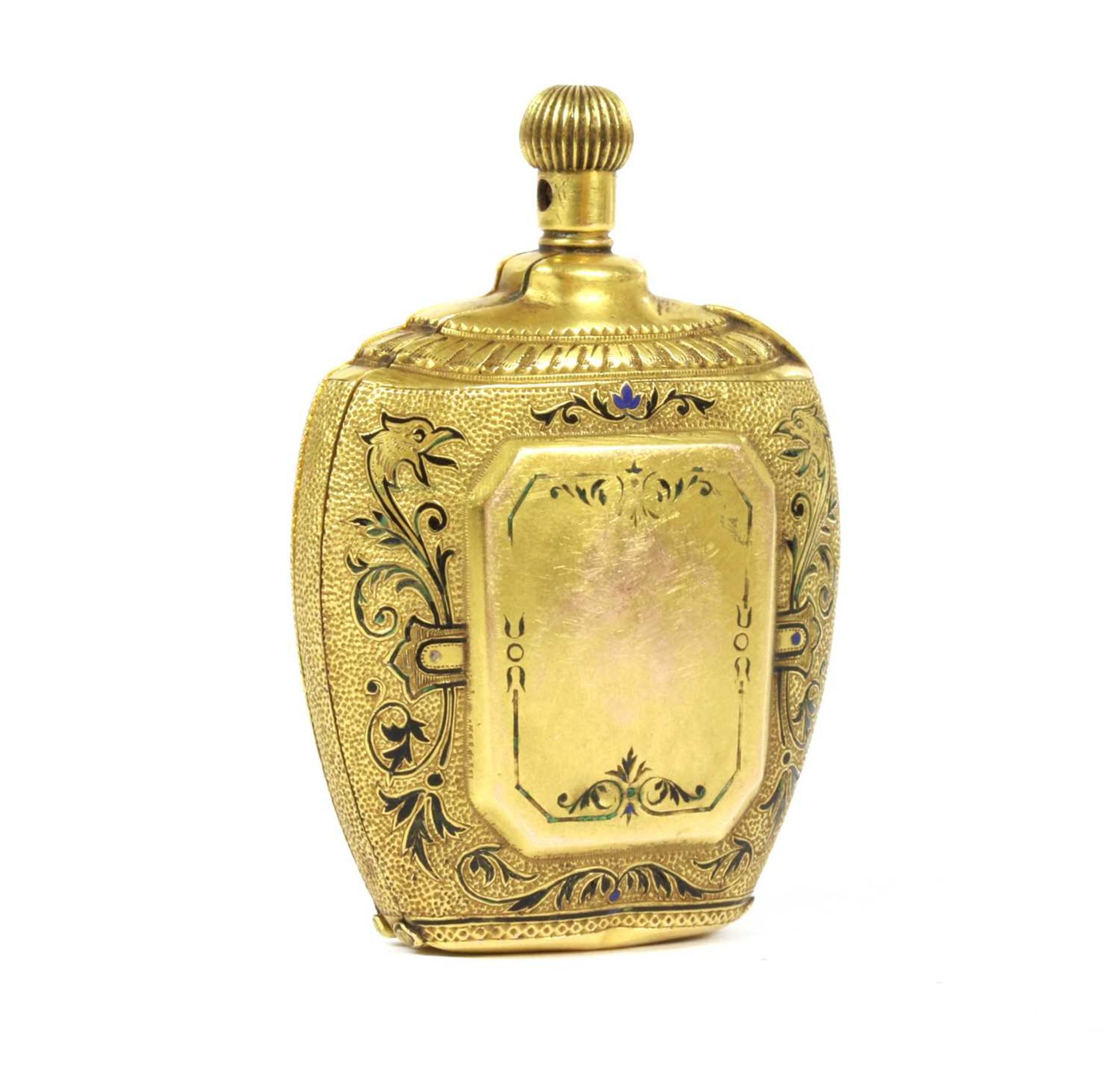 A gold scent bottle form fob watch case, - Bild 2 aus 5