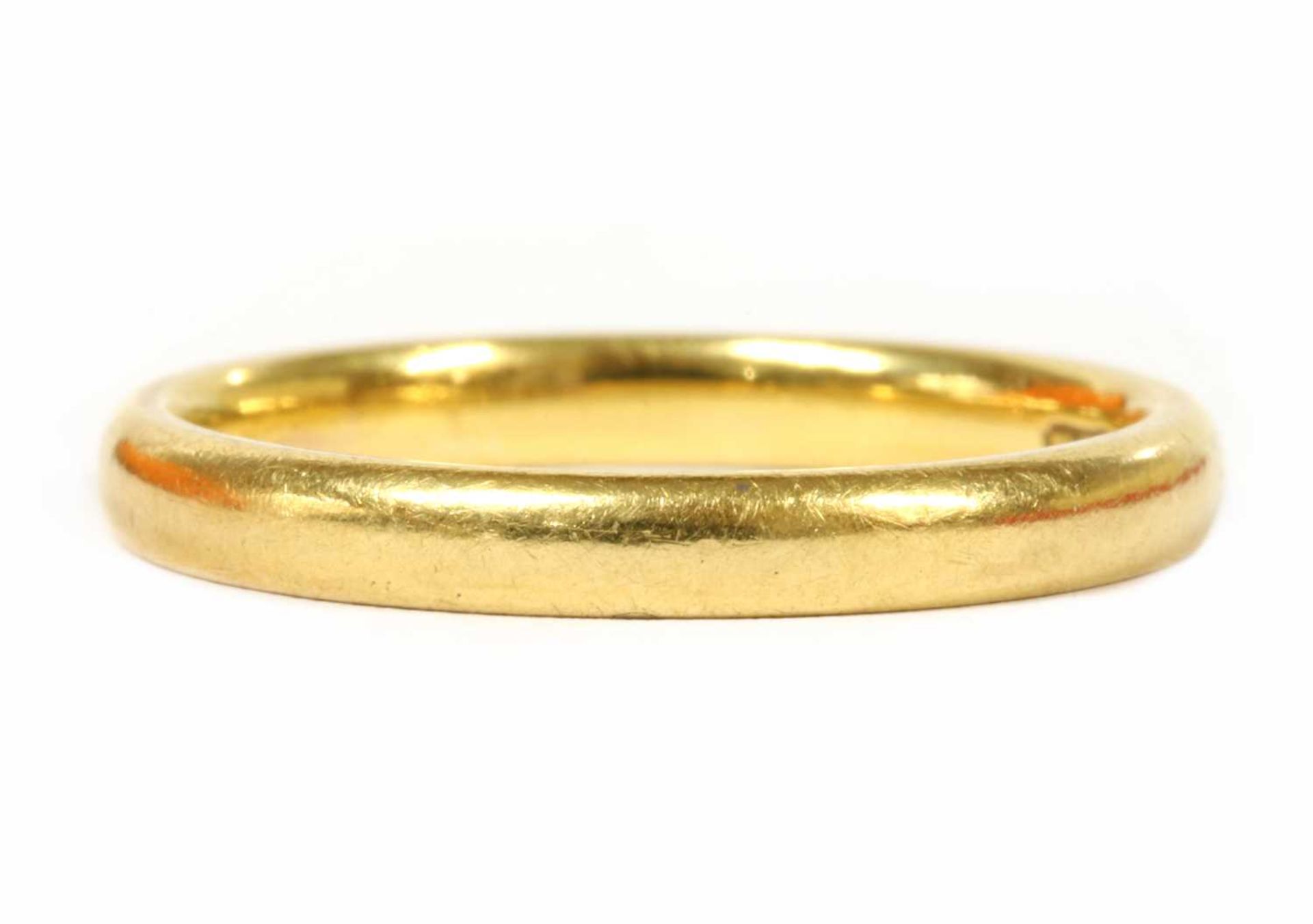 A 22ct gold light court section wedding ring,