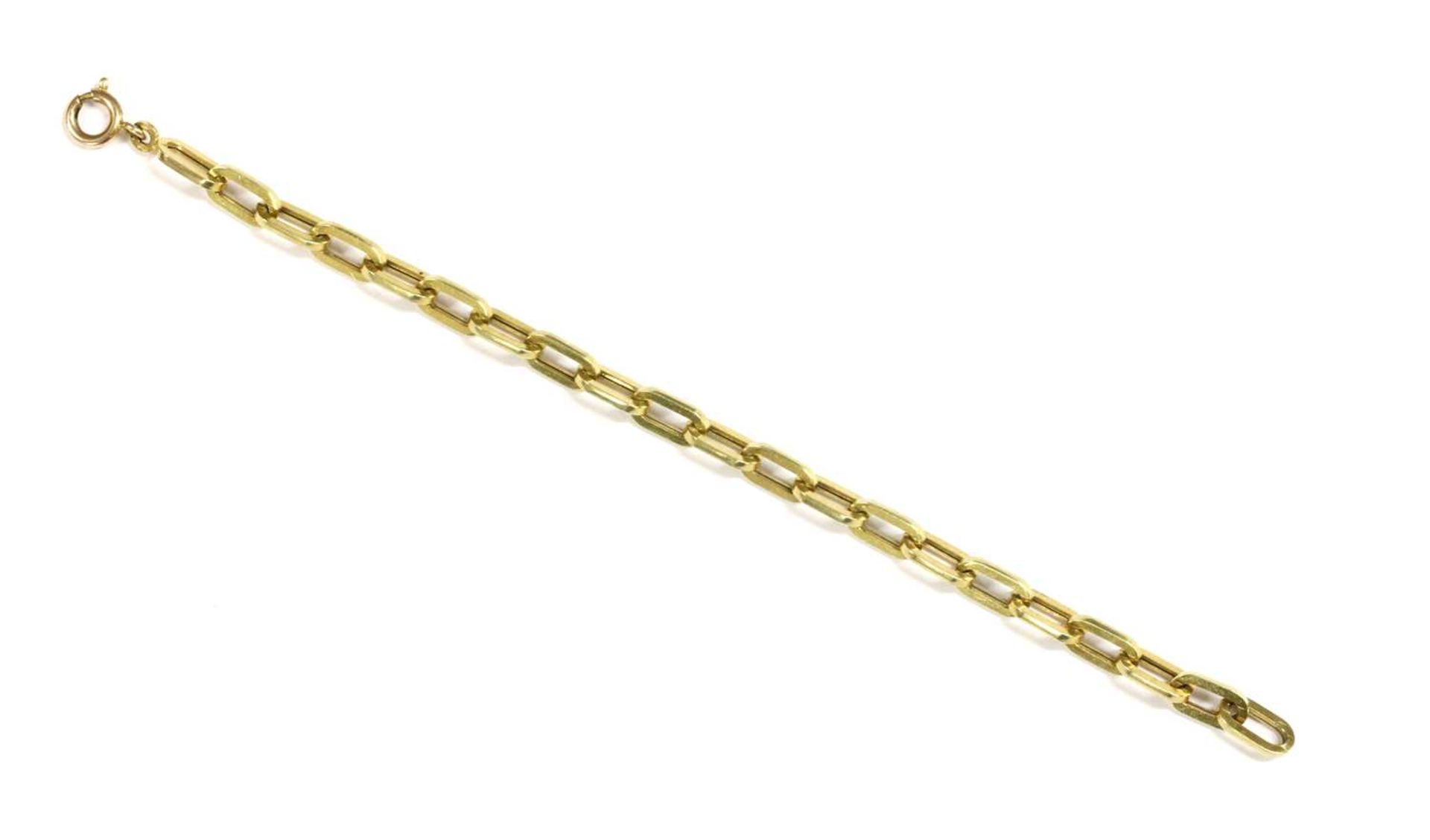 An Italian gold hollow oval paperlink bracelet, by UnoAErre,