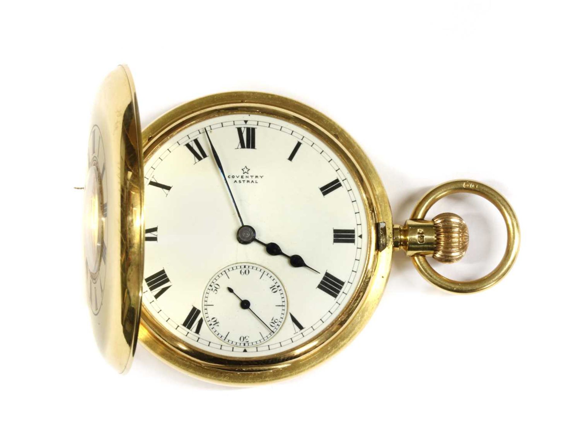 An 18ct gold side wind half hunter pocket watch, - Bild 2 aus 5