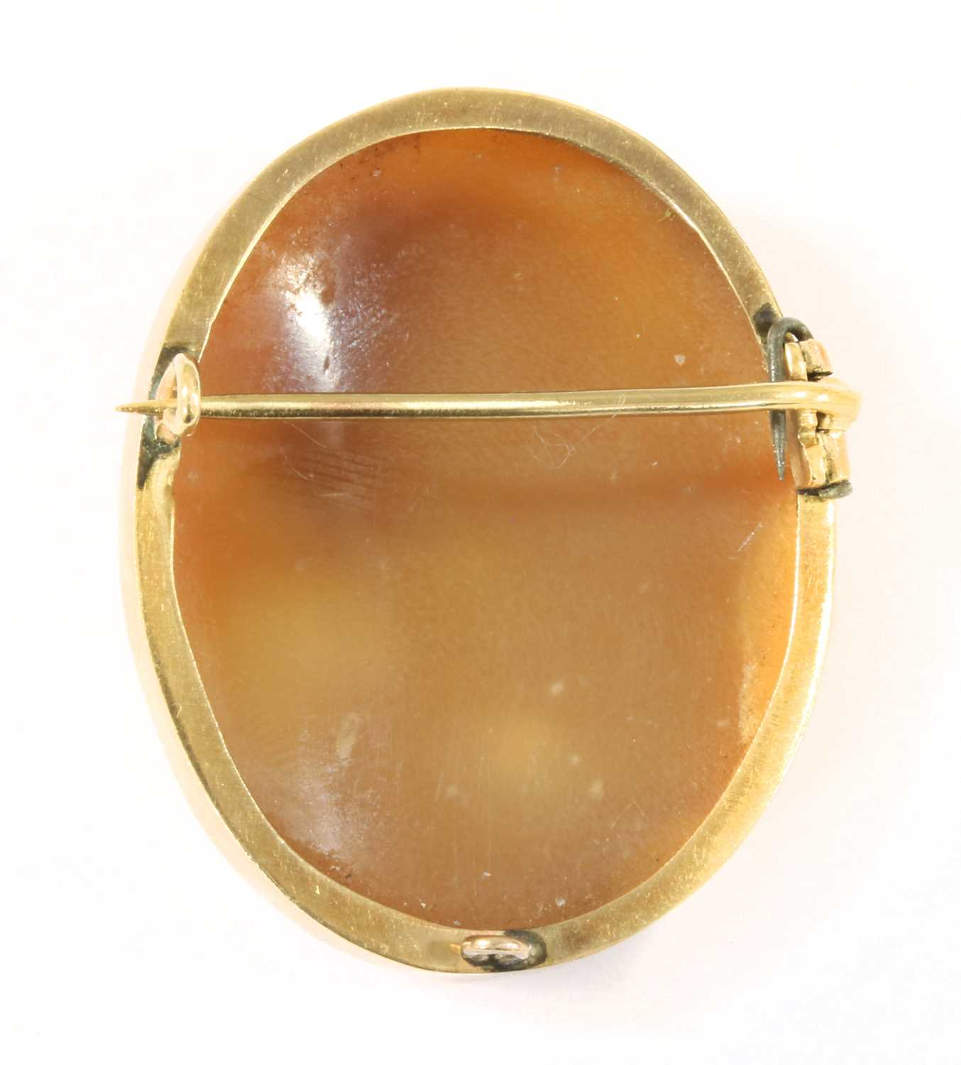 A gold mounted oval shell cameo, - Image 2 of 2