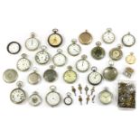 A quantity of pocket watches and cases,