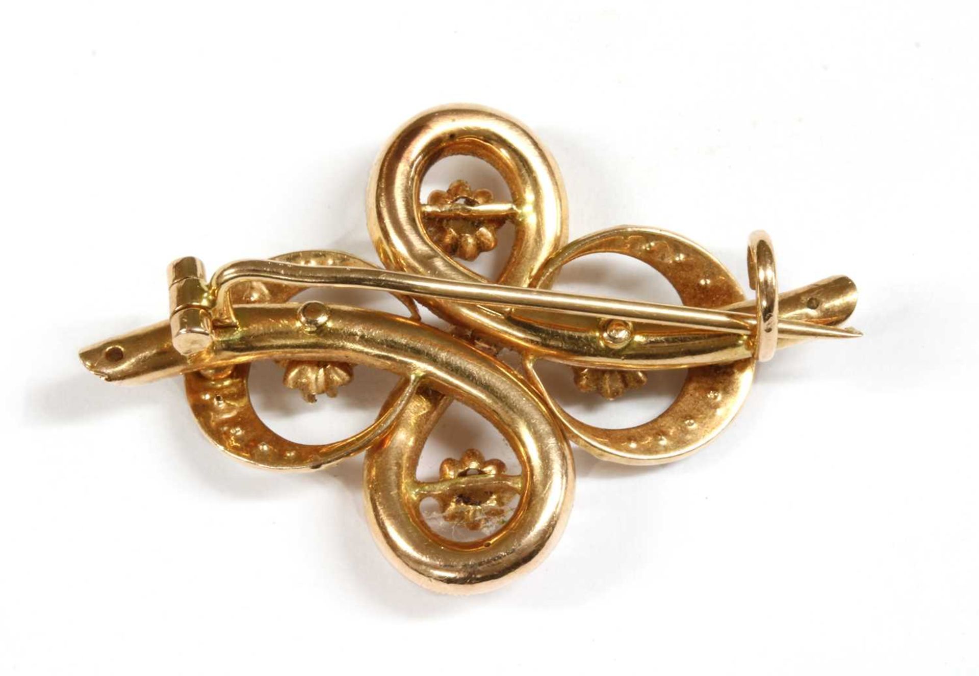 A gold split pearl brooch, - Image 2 of 2