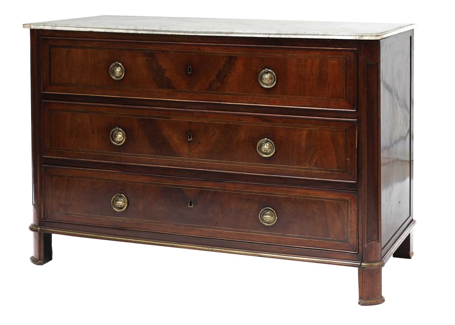 A French mahogany commode chest, - Image 2 of 5